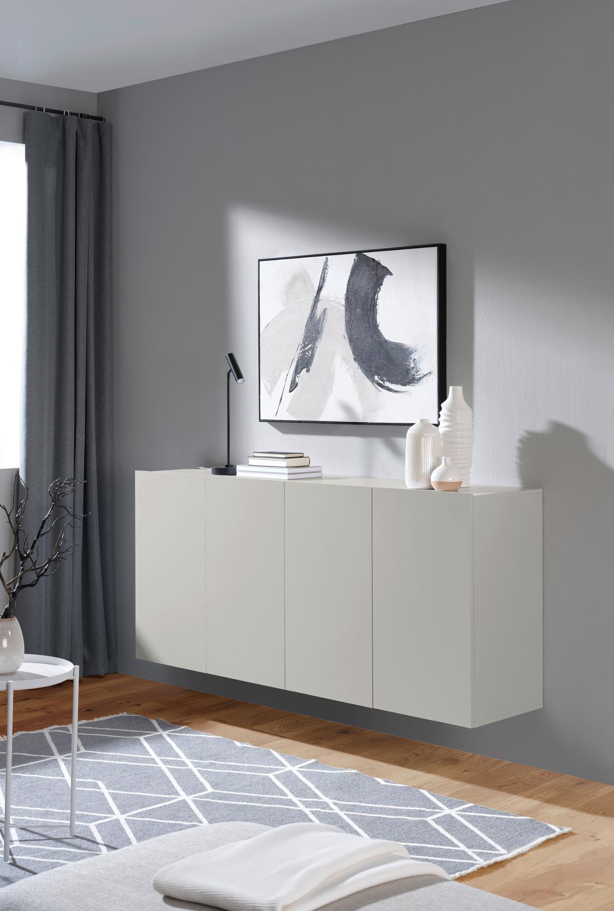 KOMODA SZEROKA NEWNIQ - kaszmir, Design, materiał drewnopochodny (180/80/42cm) - Hom`in