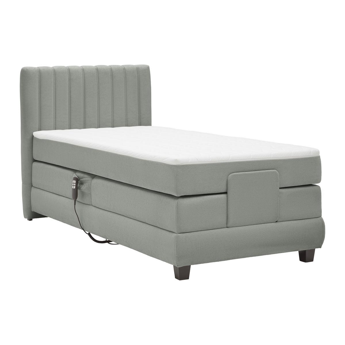 PAT BOXSPRING DIXON - gri, Konventionell, lemn/textil (90/200cm) - Premium Living