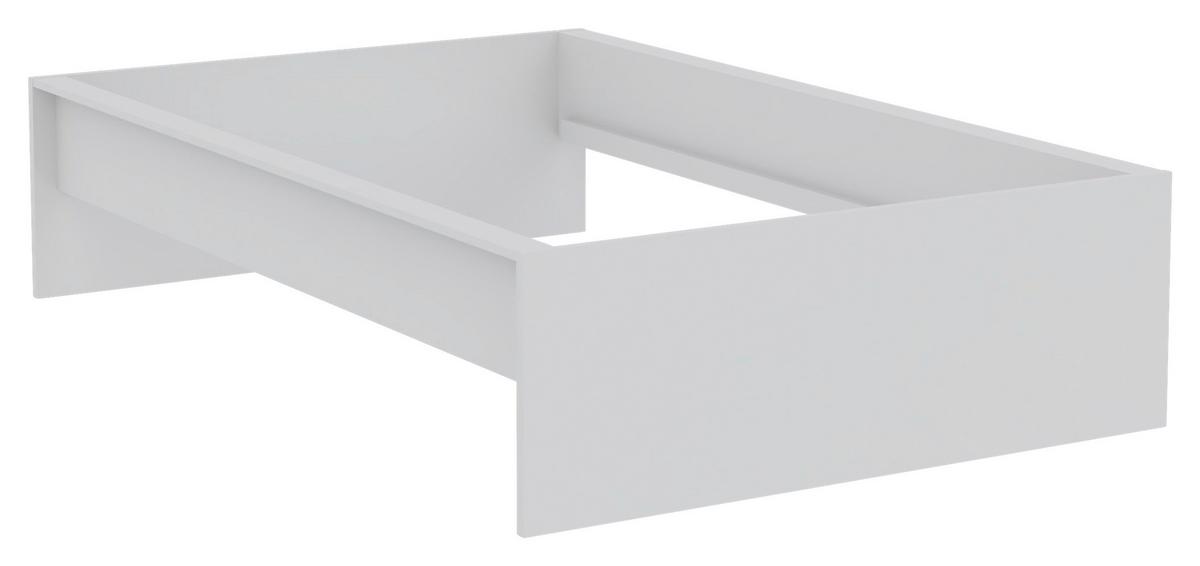 Bettrahmen Unit 120 in Weiss - Weiss, Konventionell, Holzwerkstoff (120/200cm) - Based