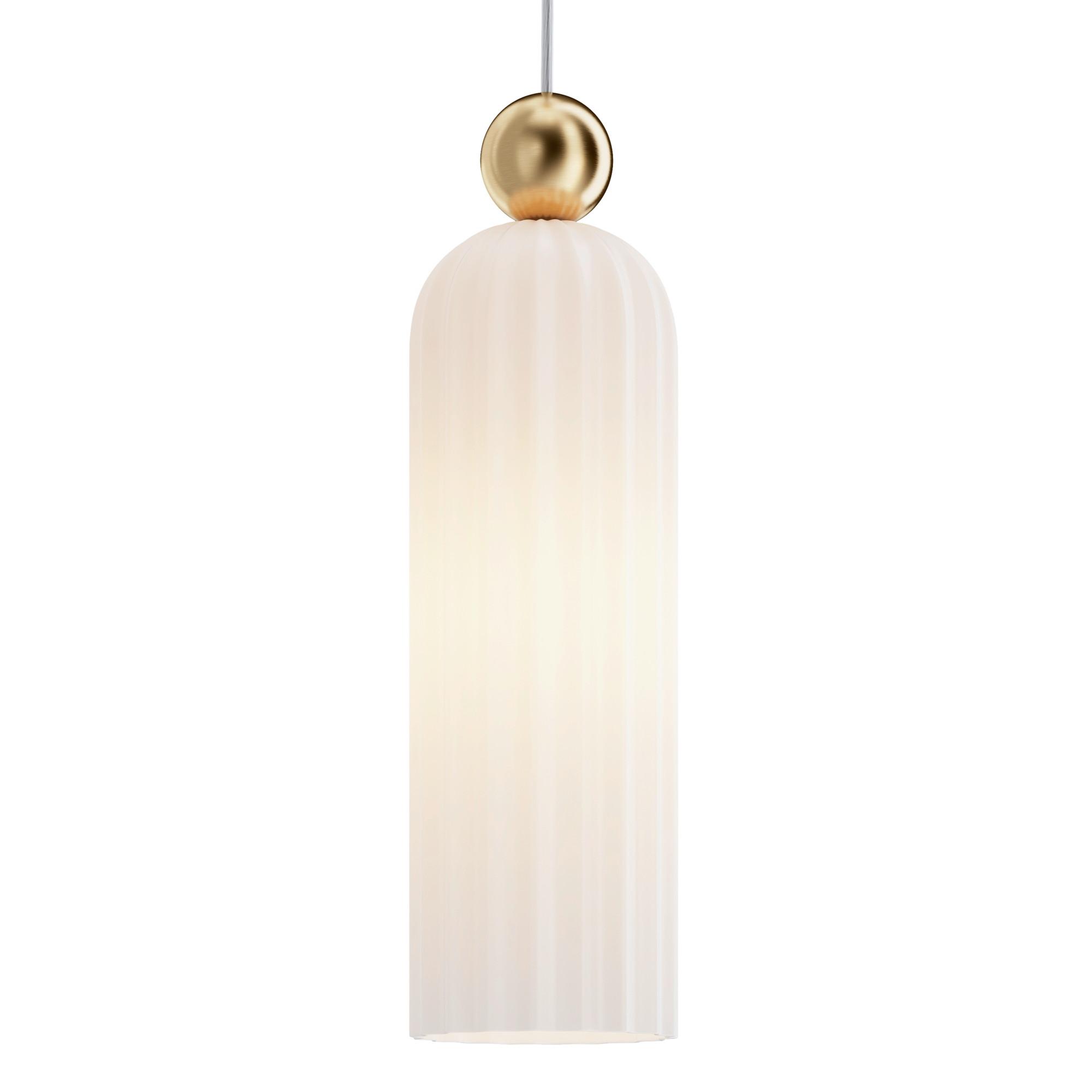Pendelleuchte Antic Weiß/Goldfarben max. 40 Watt - Goldfarben/Weiß, Trend, Glas/Metall (10/34,7cm) - MAYTONI