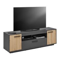 Lowboard Lukas Anthrazit/Schwarz/Eichefarben - Anthrazit/Schwarz, Modern, Holzwerkstoff/Kunststoff (163,6/52,2/40,2cm) - Mömax