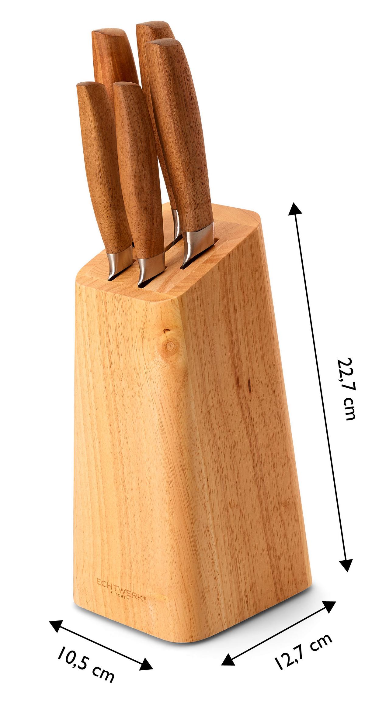 Messerblock Carmo in Akazienfarben - Akaziefarben, Basics, Holz (22,7cm) - Echtwerk