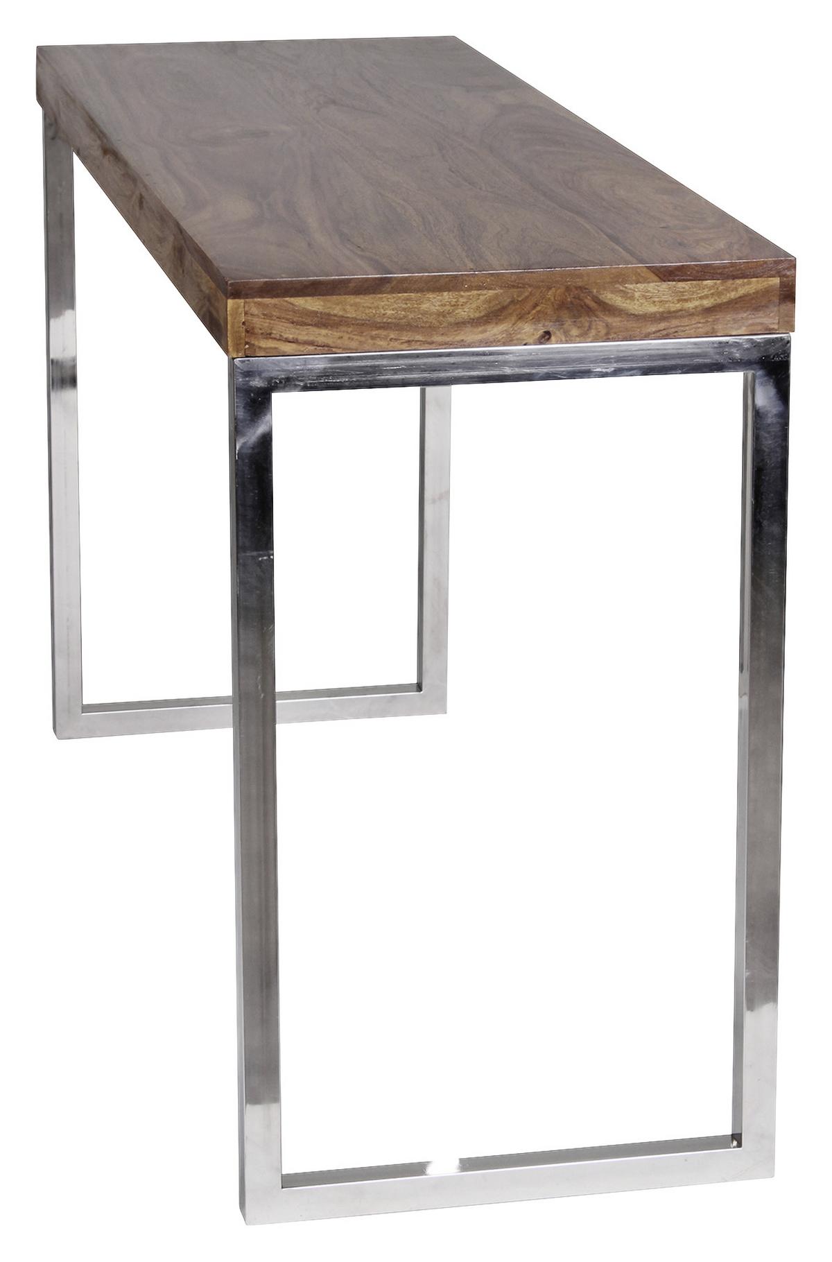 Konsolentisch "Guna" ca. 120x46 cm, aus Sheesham - Chromfarben/Sheeshamfarben, MODERN, Holz/Metall (120/46/76cm) - MID.YOU