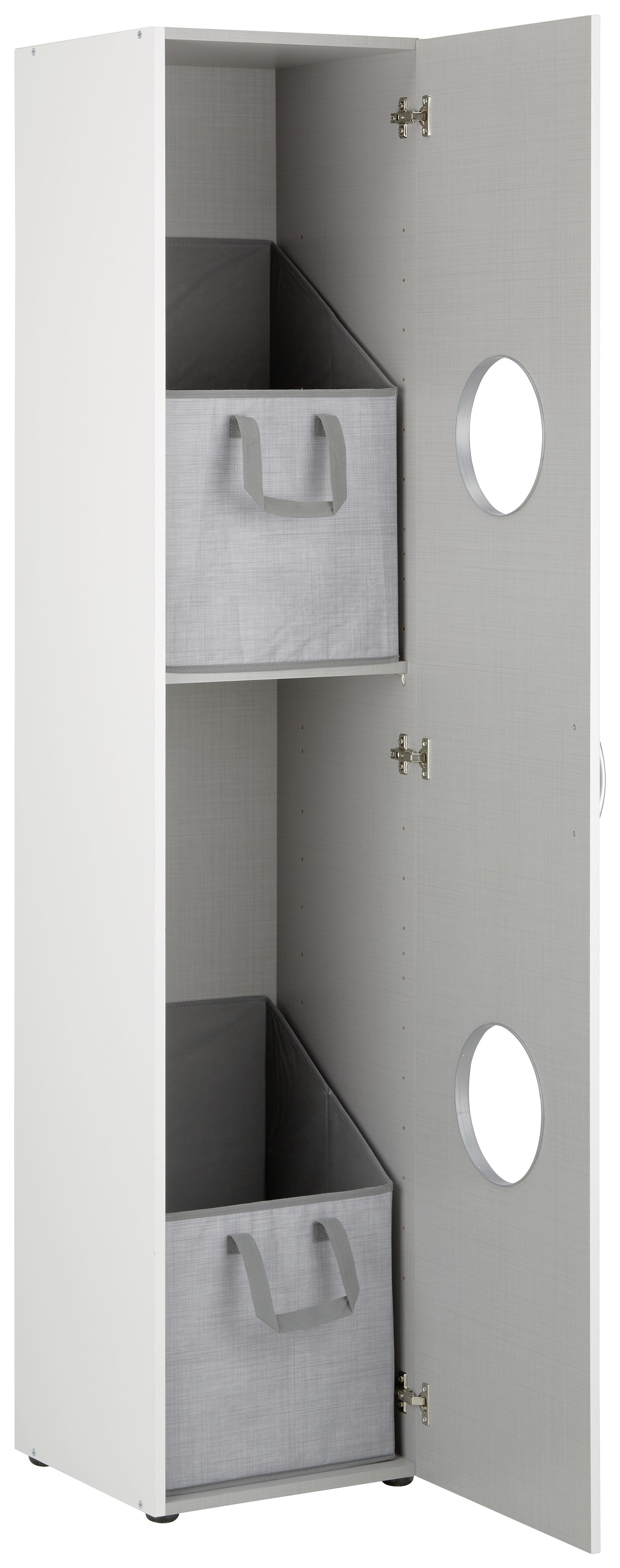 Schrank in Weiß - Alufarben/Weiß, Holzwerkstoff/Kunststoff (40/185cm) - Modern Living