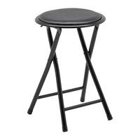 Taburet pliabil RAKI II - negru, Konventionell, metal/textil (30/45cm) - Modern Living