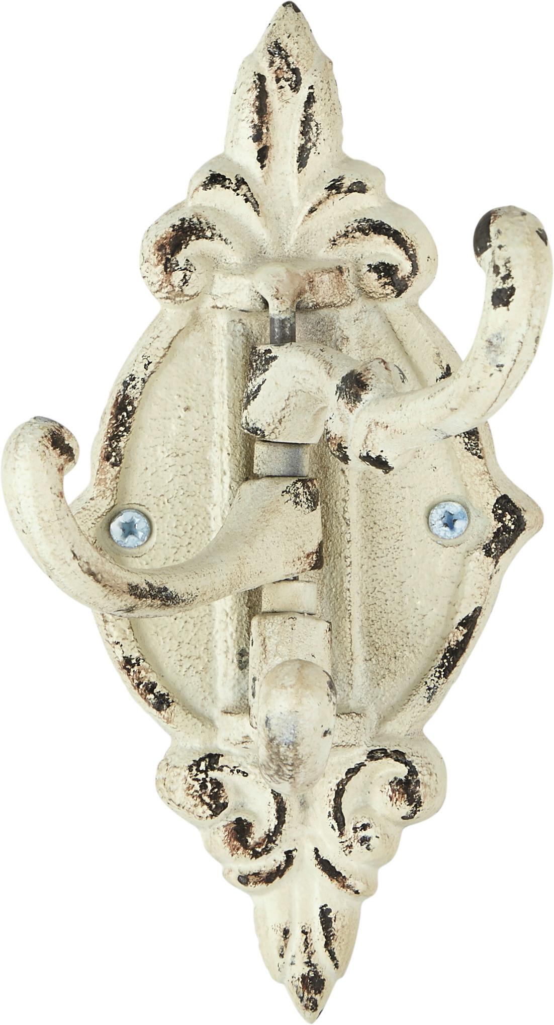 Fali Fogas 3 Akasztóval Sissy - fehér, fém (11/26,3/7cm)