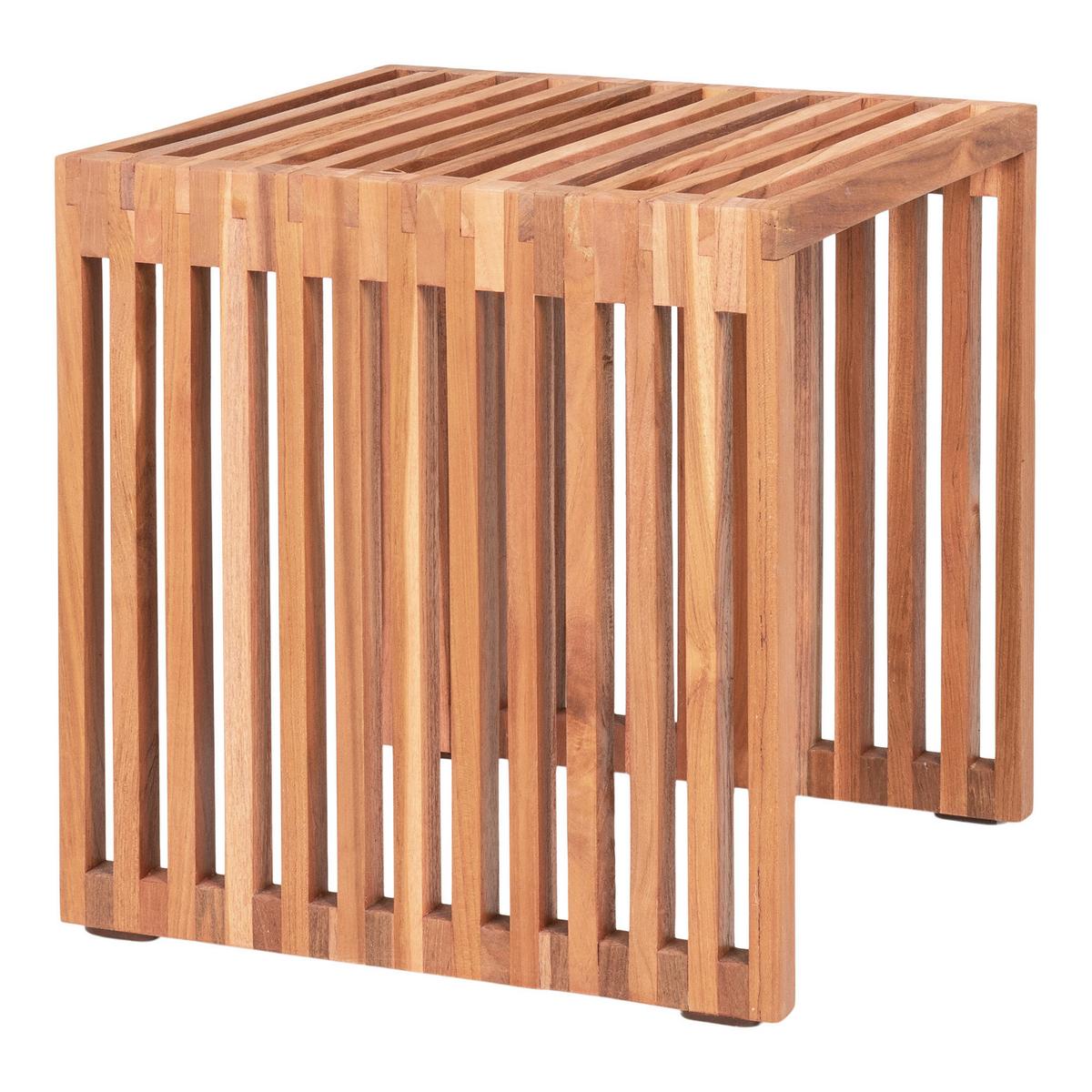 Beistelltisch Pego Echtholz ca. 40x40x40 cm - Teakfarben, Design, Holz (40/40/40cm) - MID.YOU