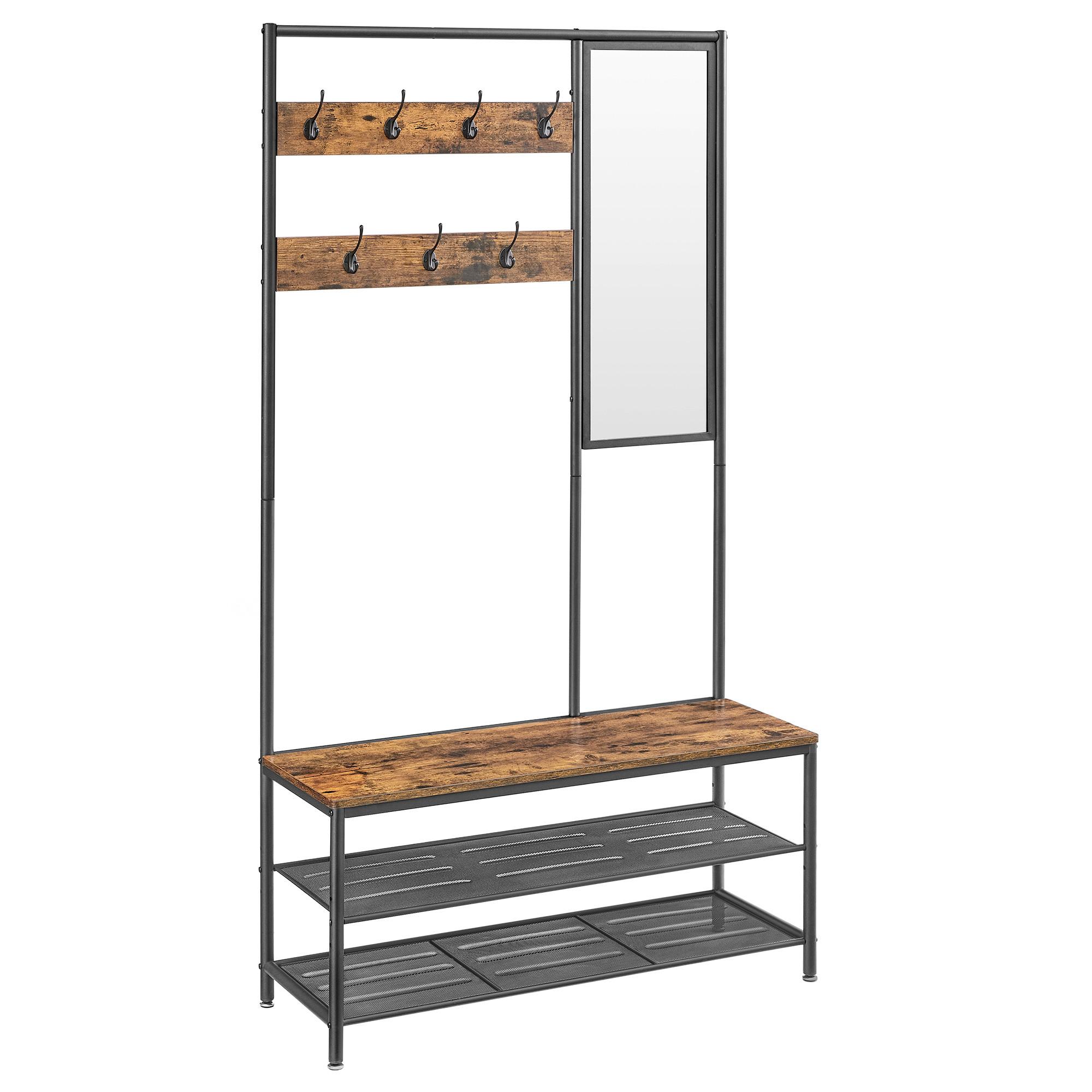 GARDEROBE HSR415B01 - Schwarz/Braun, Trend, Holzwerkstoff (98/180/35cm) - MID.YOU