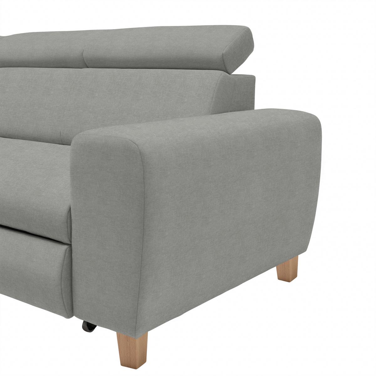 Ecksofa Lugo Grau - Grau, MODERN, Holz/Kunststoff (205/98/266cm) - Mömax