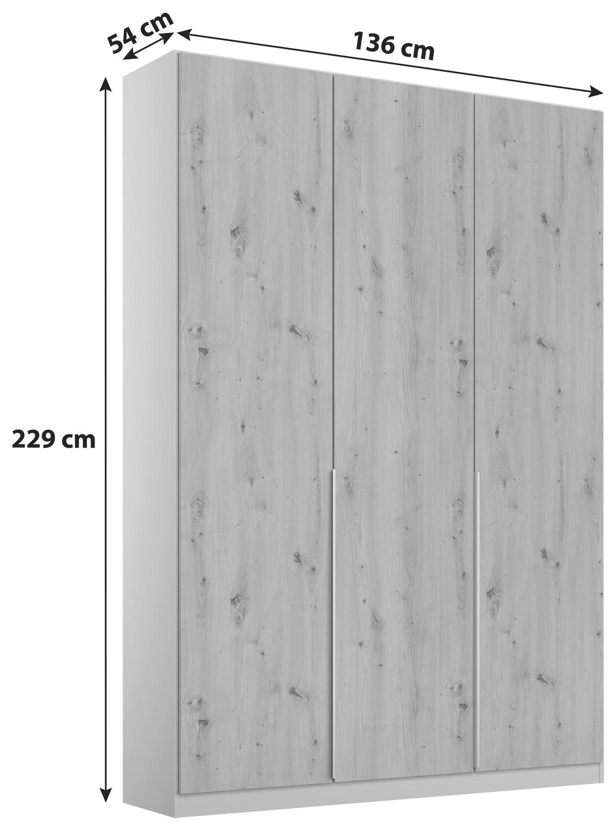 Ormar S Klasičnim Vratima Alabama - hrast Artisan/svijetlo siva, Moderno, drvni materijal (136/229/54cm) - Modern Living