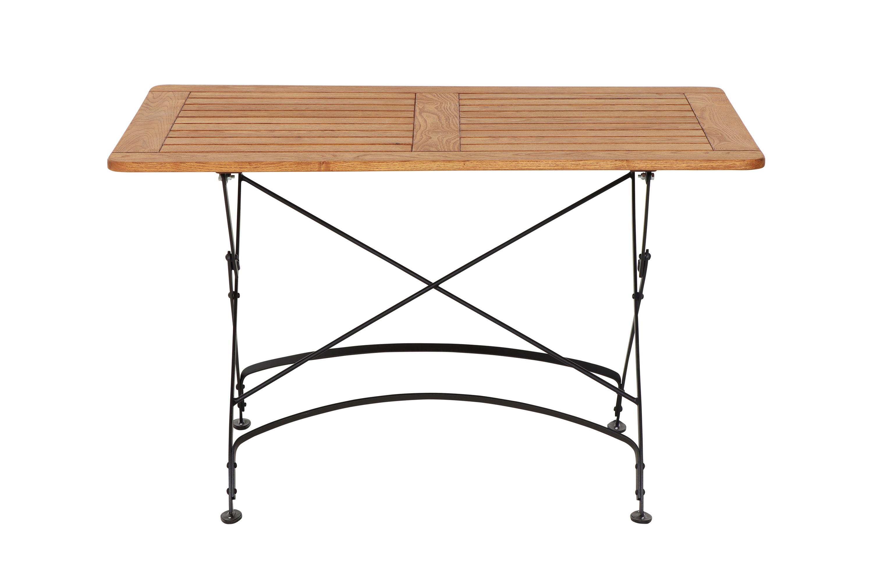 Siena Garden Gartenklapptisch ca.120x80x78cm Robinie - Robinienfarben/Schwarz, KONVENTIONELL, Holz/Metall (120/80/78cm) - Siena Garden