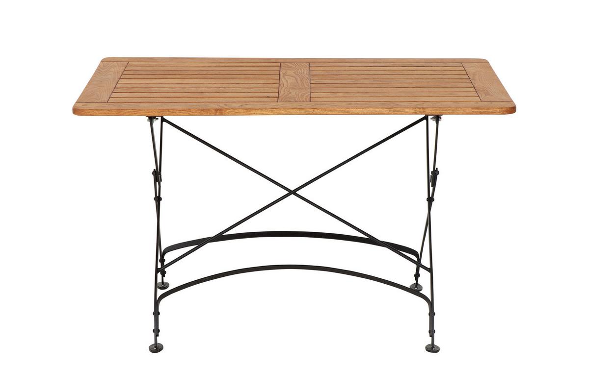 Siena Garden Gartenklapptisch ca.120x80x78cm Robinie - Robinienfarben/Schwarz, KONVENTIONELL, Holz/Metall (120/80/78cm) - Siena Garden