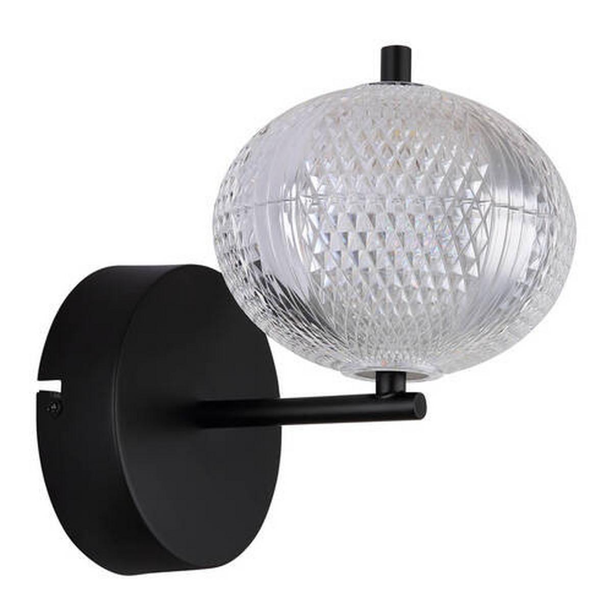 LED-WANDLEUCHTE 16042W - Klar/Schwarz, Konventionell, Kunststoff/Metall (15/20,5/21,5cm) - Globo