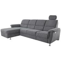 Wohnlandschaft Parole Anthrazit Mikrofaser - Chromfarben/Anthrazit, KONVENTIONELL, Textil/Metall (165/292cm) - Livetastic