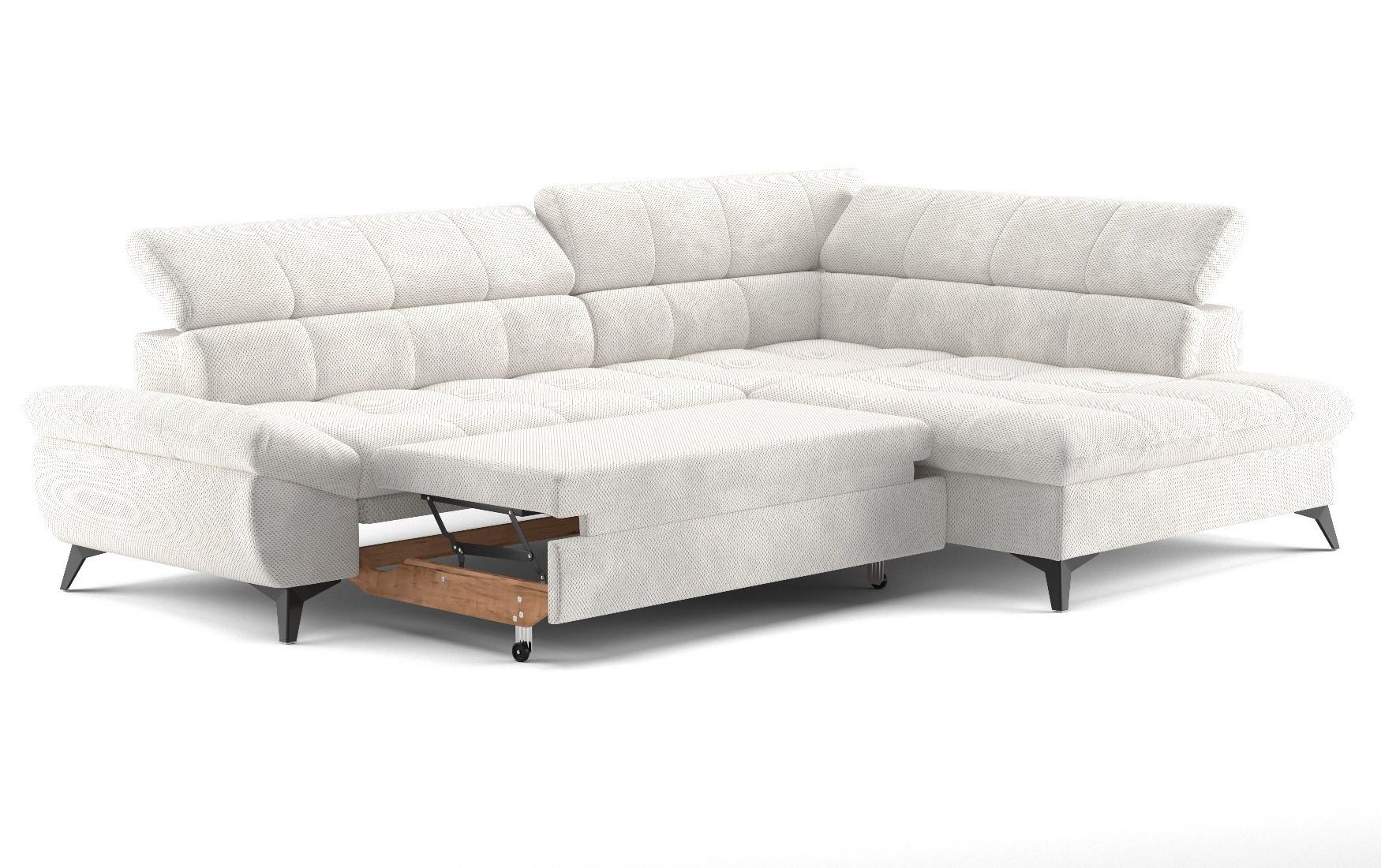 Sarokkanapé Apollo - krémszínű, Modern, faalapú anyag/textil (296/78/201cm) - Mömax