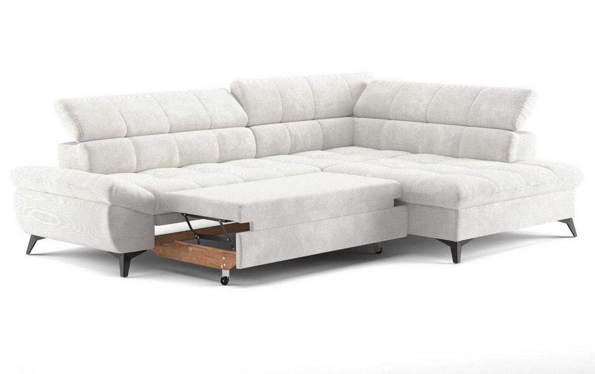 Sarokkanapé Apollo - krémszínű, Modern, faalapú anyag/textil (296/78/201cm) - Mömax