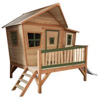 Speilhaus "Emma", Braun, Grün, Weiß - Hellgrün/Braun, KONVENTIONELL, Holz/Kunststoff (123/12,8/152cm) - Ambia Garden