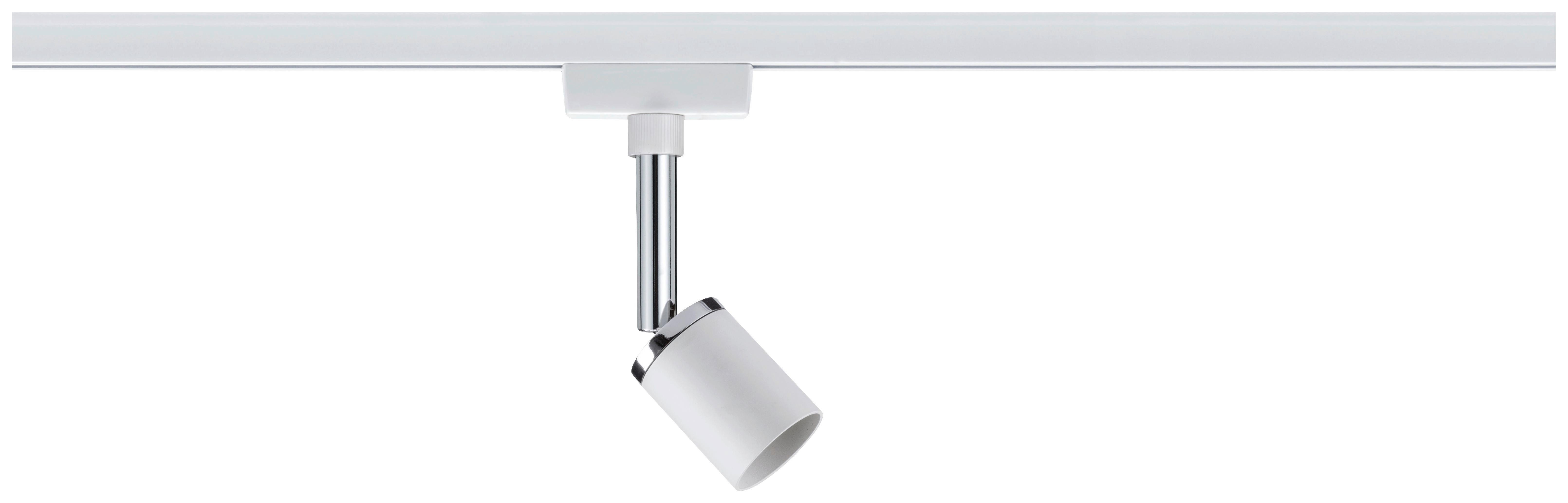 Schienensystem-Strahler Spot Pure II in Weiß/Chromfarben - Chromfarben/Weiß, Design, Metall (6,6/5,8/11cm) - Paulmann
