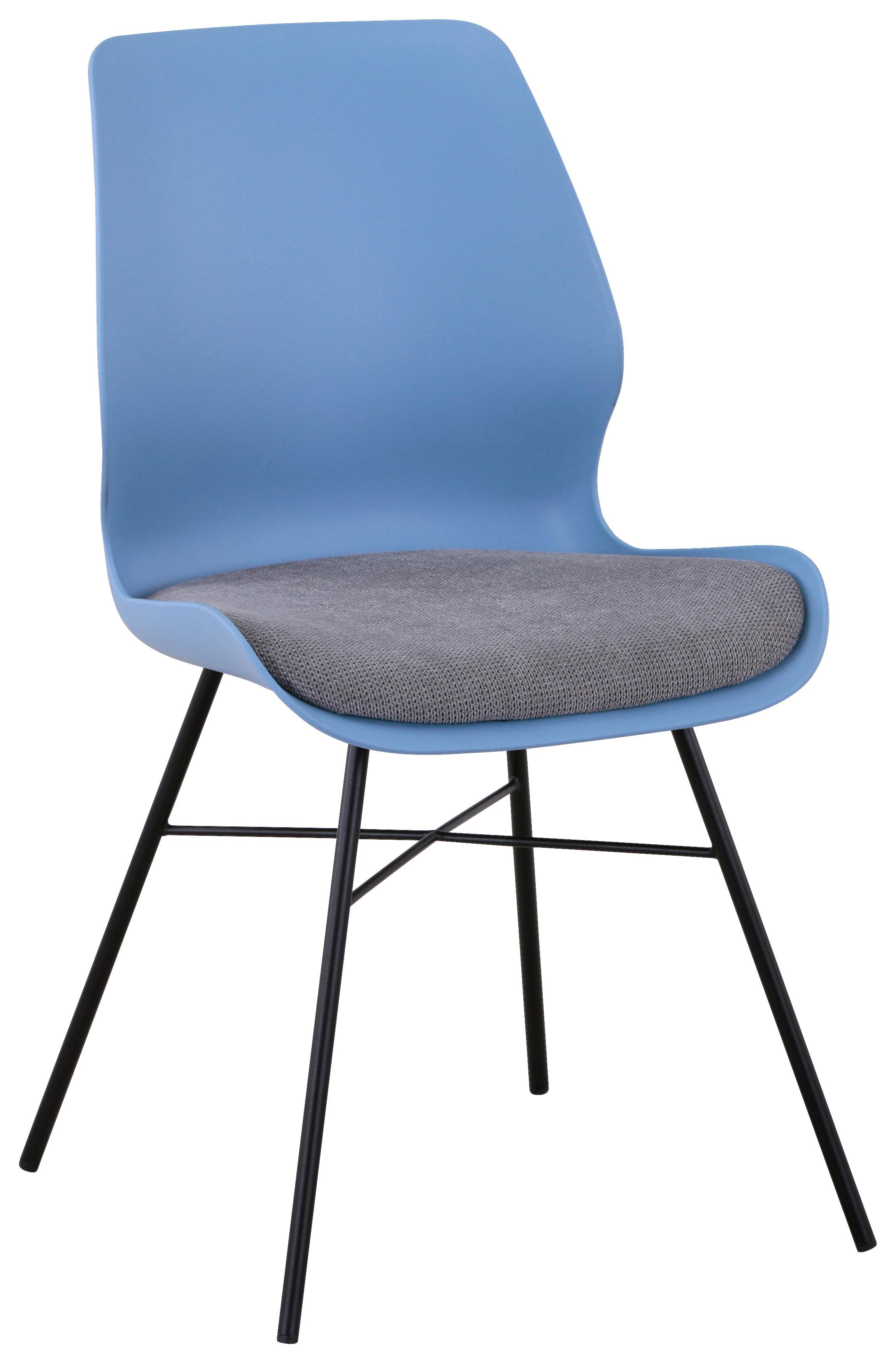 KRZESŁO ANGEL - niebieski/czarny, Design, tworzywo sztuczne/metal (47/87,5/55,5cm) - Xora