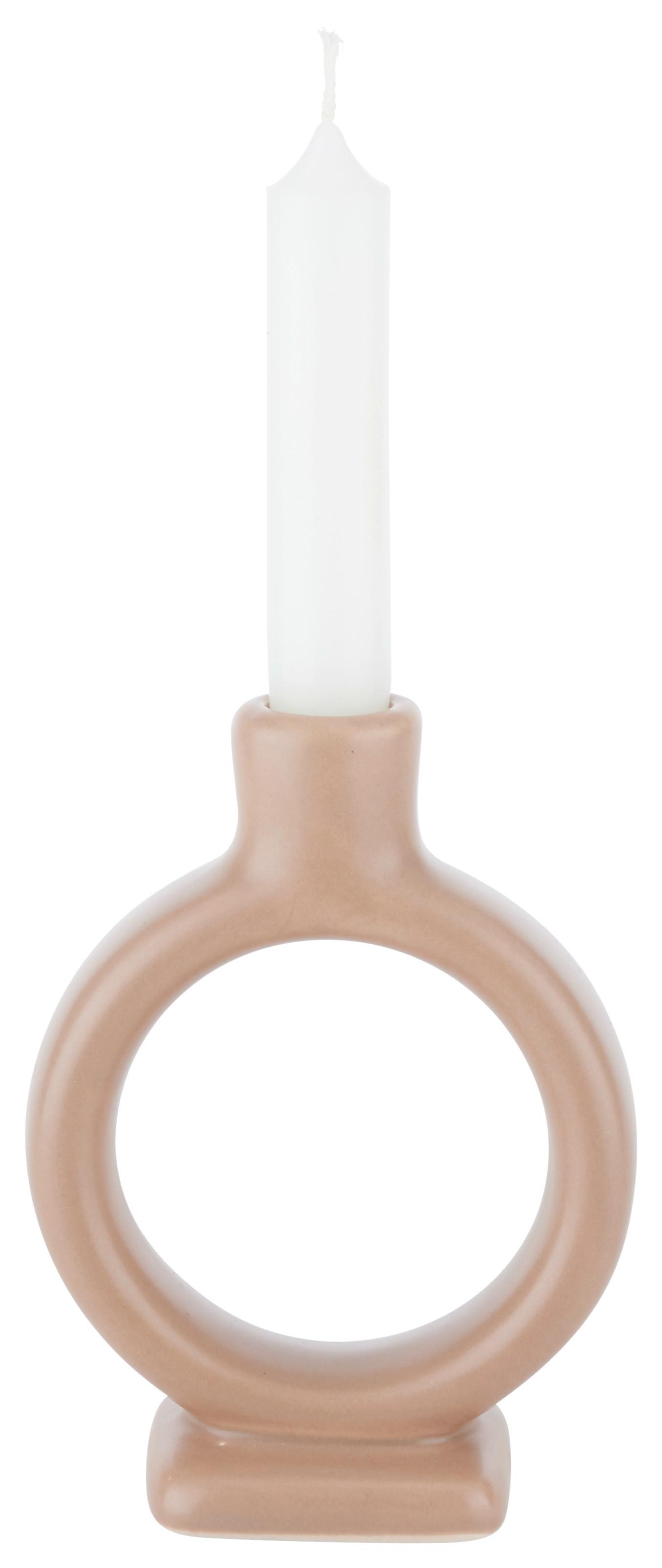 Kerzenhalter Valongo in Braun - Braun, Basics, Keramik (15,5/19/5,2cm) - Modern Living