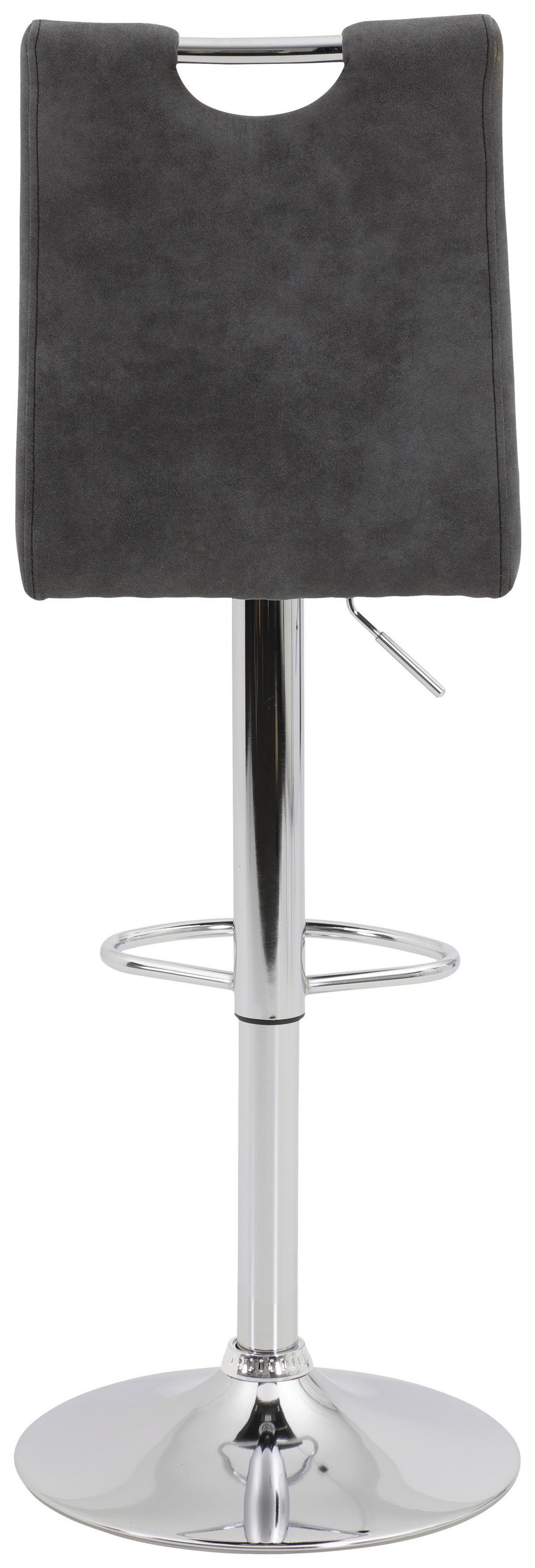 STOŁEK BAROWY MIRANDA II H - antracytowy/kolor chromowy, Konventionell, metal/tkanina (38/97-119/50cm) - Carryhome