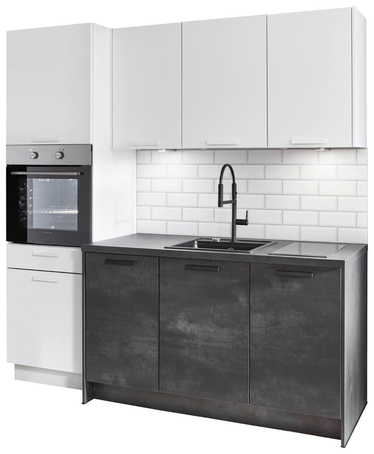 Kuhinjski Blok Touch/laser - črna/bela, Trendi, kovina/leseni material (204cm) - Nobilia