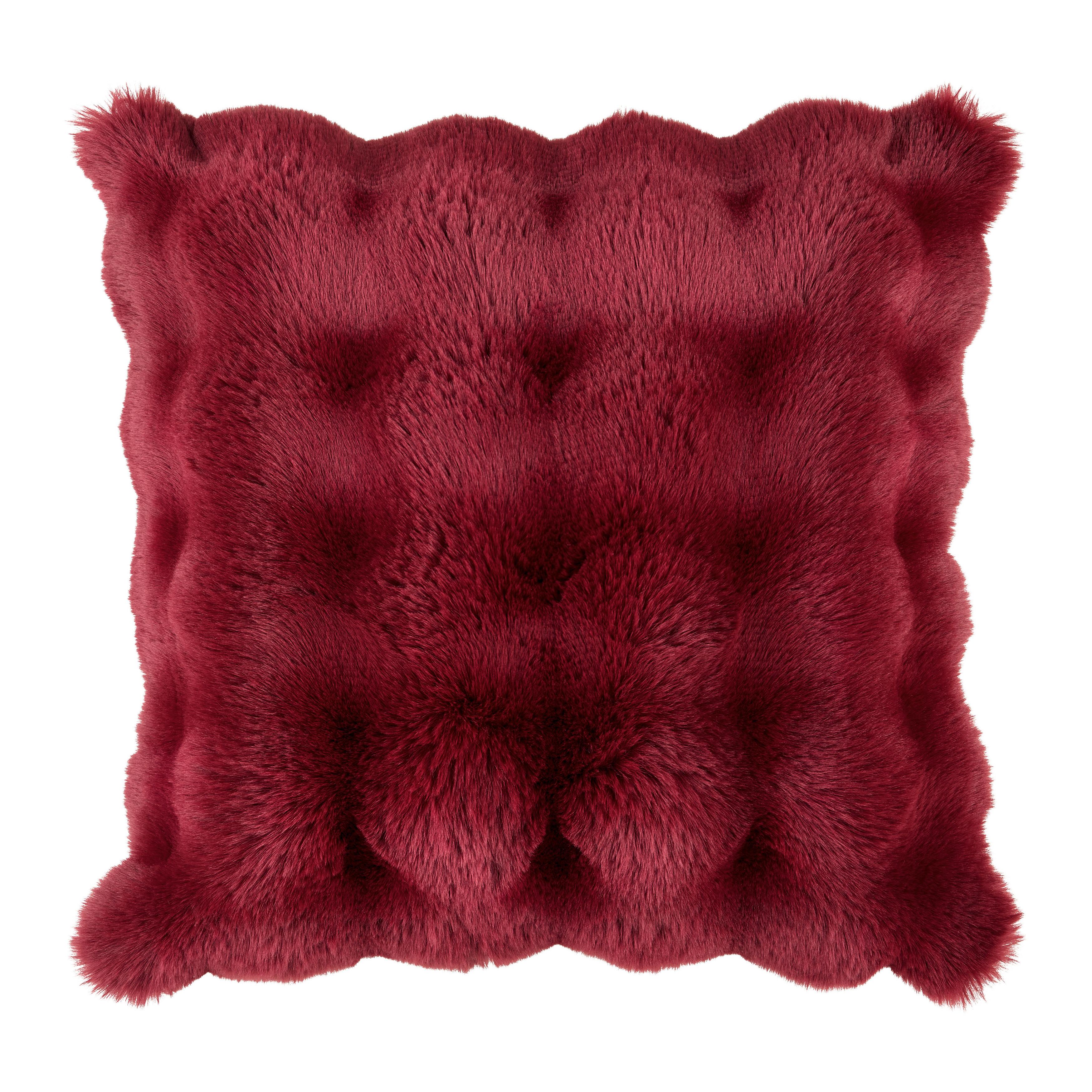 Fellkissen Bella Rot ca. 45x45cm - Rot, MODERN, Textil (45/45cm) - Premium Living