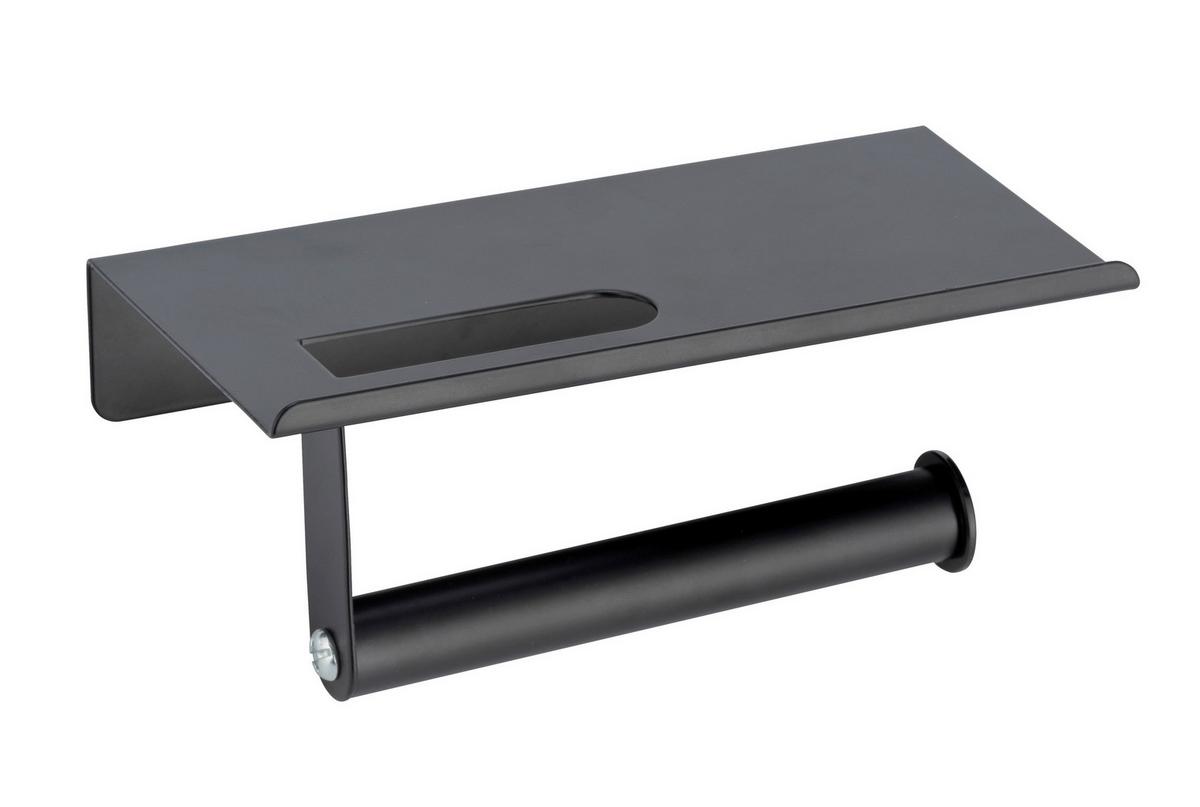 Suport hârtie igienică Allstar Walli - negru, Modern, metal (18/9,5/7,5cm) - Wenko