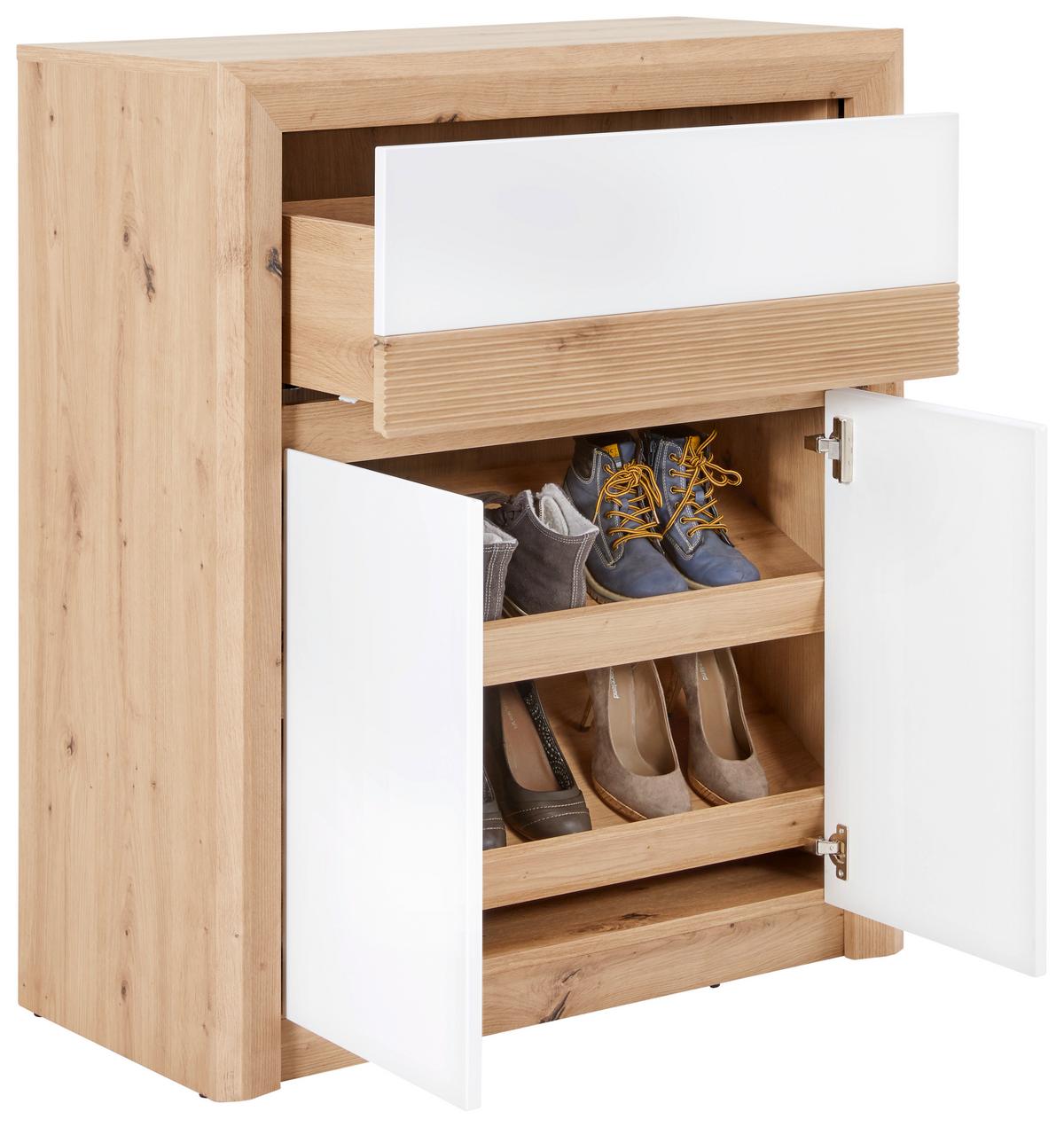 Komoda Kashmir New - barve hrasta/bela, Moderno (84/98/41cm) - Zandiara