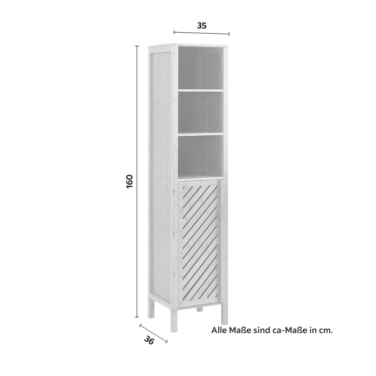 Hochschrank Bonny Hellbraun ca. 35x160x36 cm - Naturfarben, MODERN, Naturmaterialien (35/160/36cm) - Bessagi Home