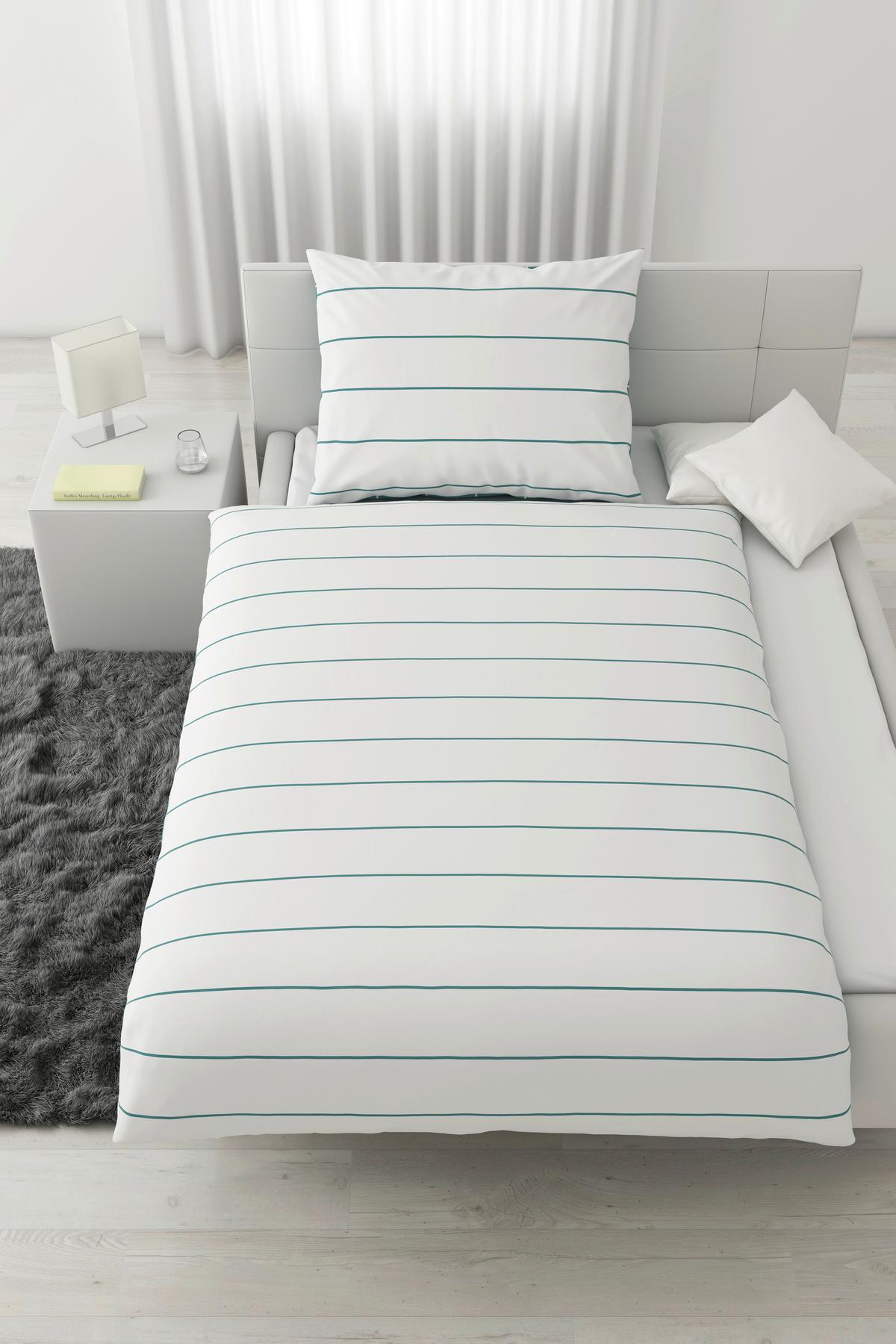 WENDEBETTWÄSCHESET KIRA WENDE COOLTEX - Blau/Weiss, Modern, Textil (160/210cm) - Modern Living