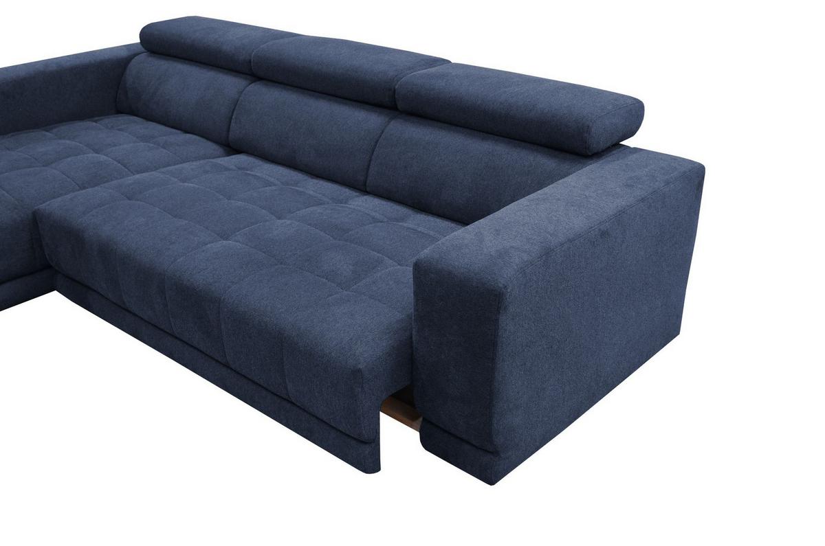 Kutna Garnitura Portland - plava/crna, Konvencionalno, tekstil/plastika (197/78-98/296cm) - Mömax