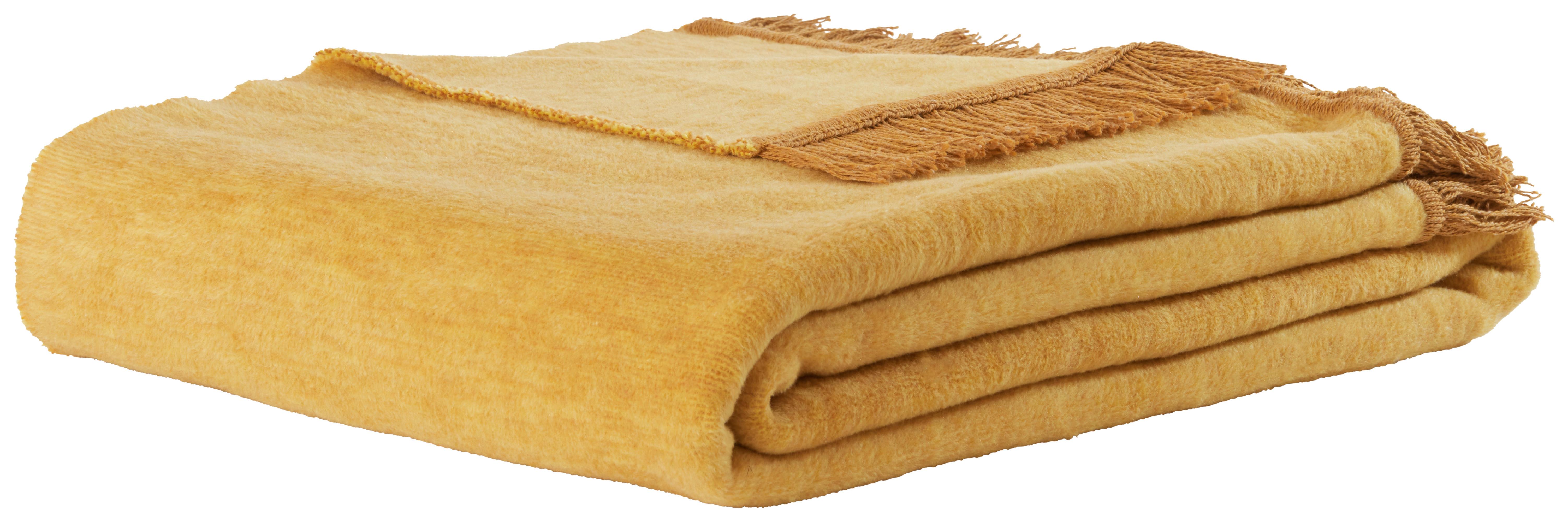 Wohndecke El Sol ca. 150x200cm - Currygelb, Textil (150/200cm) - Modern Living