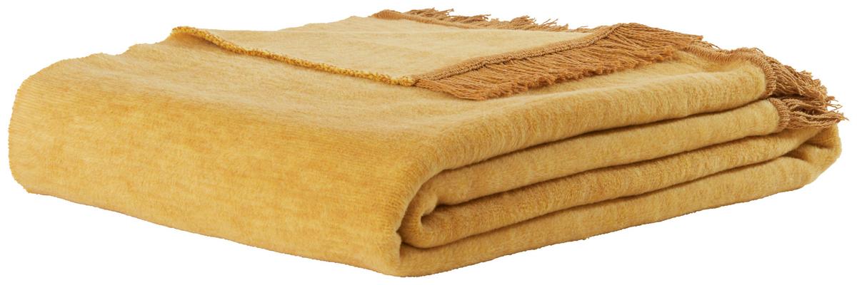 Wohndecke El Sol ca. 150x200cm - Currygelb, Textil (150/200cm) - Modern Living