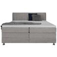 Boxspringbett in Hellgrau ca. 160x200cm - Chromfarben/Hellgrau, KONVENTIONELL, Kunststoff/Textil (160/200cm) - Premium Living Boxspringbett in Hellgrau ca. 160x200cm - Chromfarben/Hellgrau, KONVENTIONELL, Kunststoff/Textil (160/200cm) - Premium Living