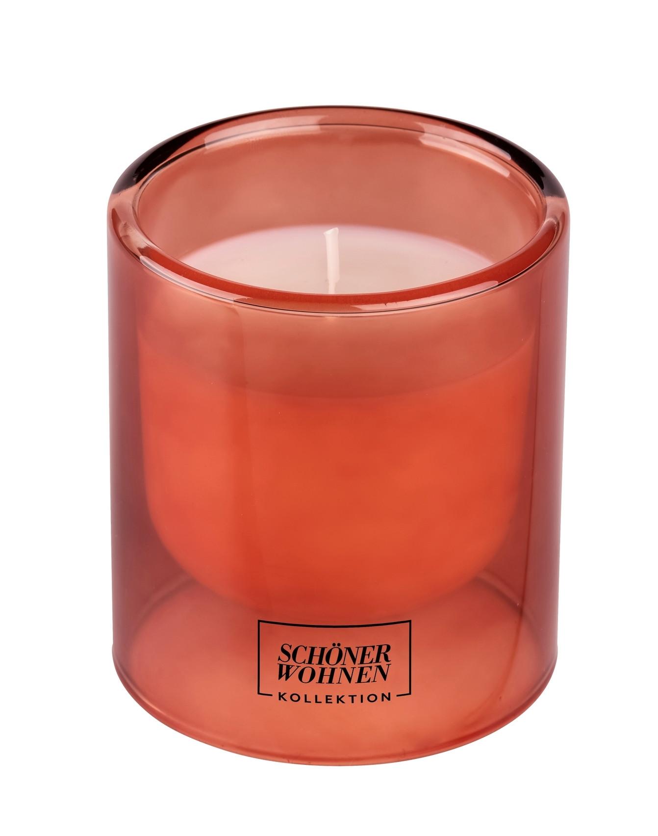 Duftkerze Schöner Wohnen-Kollektion Braun - Rot/Braun, Design, Glas (7,5/8,5cm) - Schöner Wohnen