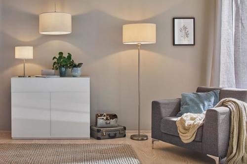 Tischleuchte Tessa in Creme max. 40 Watt - Creme, Design, Textil/Metall (25/45cm) - Paulmann
