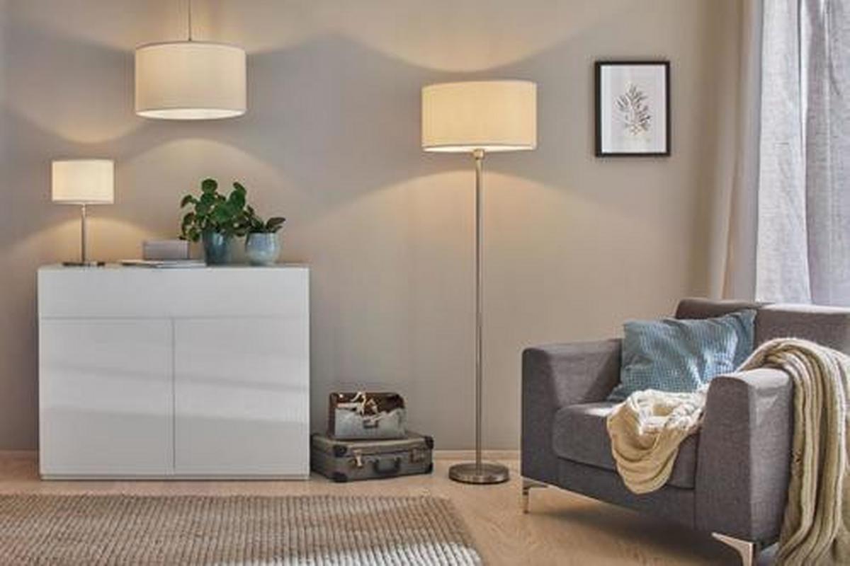Tischleuchte Tessa in Creme max. 40 Watt - Creme, Design, Textil/Metall (25/45cm) - Paulmann