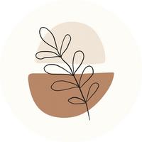 METALLBILD ABSTRACT BOTANICAL CIRCLE - Weiss Hochglanz/Beige, Basics, Metall (100/0,3cm)