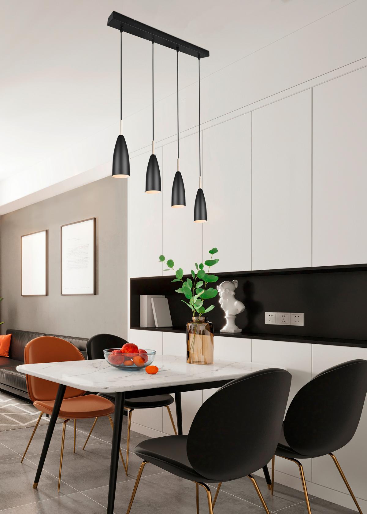 Pendelleuchte Farin Schwarz max. 25 Watt - Schwarz, Basics, Metall (58/150/9cm)