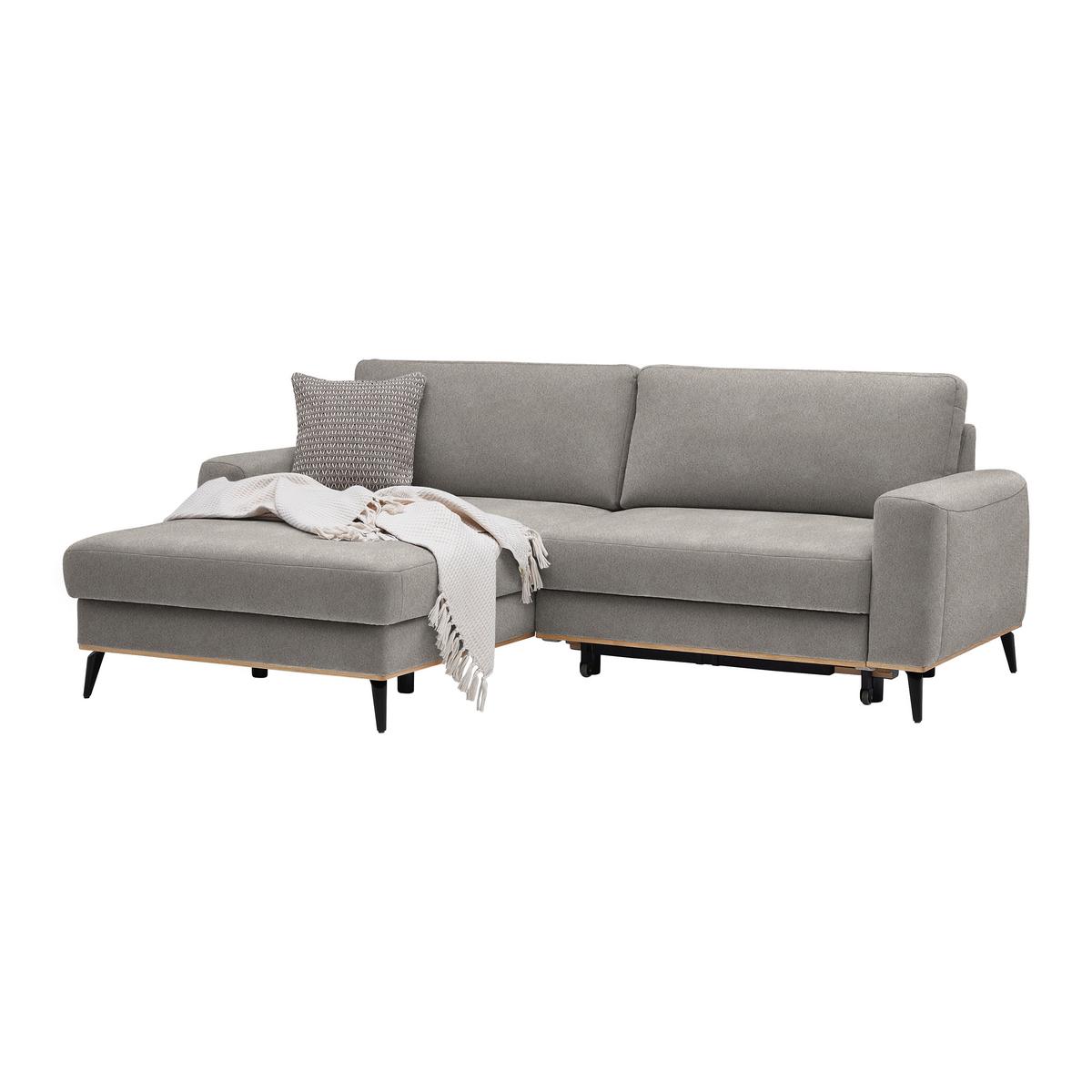 Wohnlandschaft Romeo Silberfarben - Silberfarben/Schwarz, KONVENTIONELL, Textil/Metall (167/87/234cm) - Zandiara