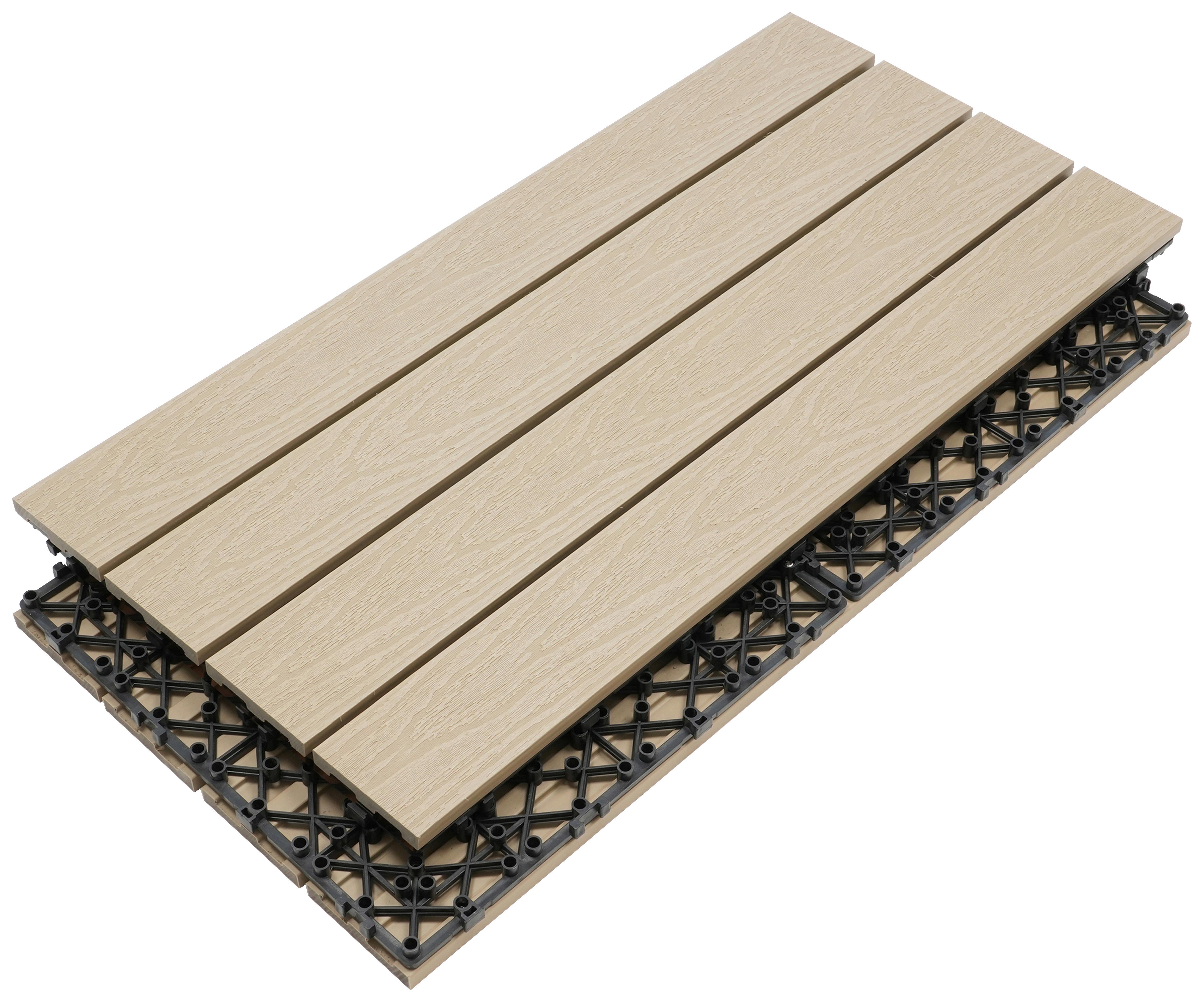 PŁYTKA TARASOWA PREMIUM 6-CZĘŚCIOWY - szarobiały, Konventionell, materiał drewnopochodny (30/60/2,1cm) - Ambia Garden