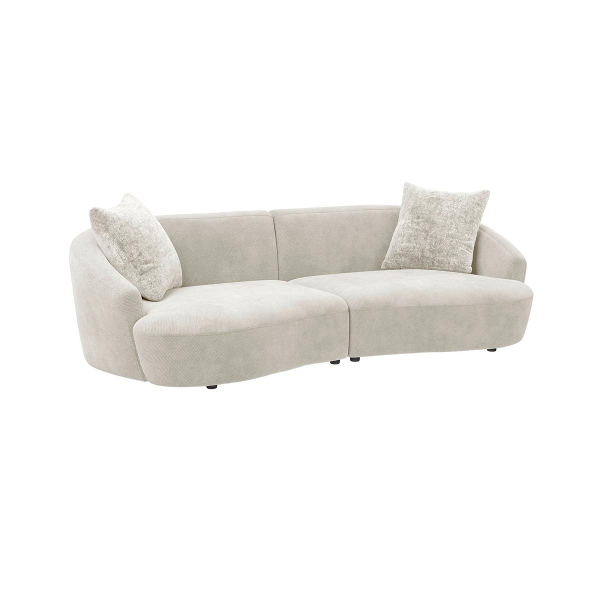 Megasofa Casoria Grauweiß inkl. 2 Zierkissen - Bordeaux/Grauweiß, MODERN, Kunststoff/Textil (260/76/115cm) - Mömax