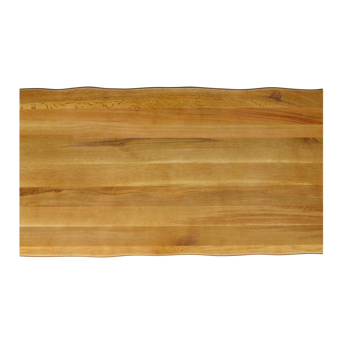 Ausziehtisch Ariano Eiche Echtholz ca. 160-240/90/76 cm - Eichefarben/Schwarz, MODERN, Holz/Metall (160-240/76/90cm) - Bessagi Home