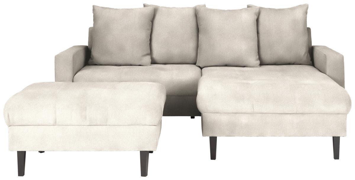Ecksofa Boston Beige - Beige/Schwarz, Konventionell, Holz/Textil (215/92/160cm) - Based