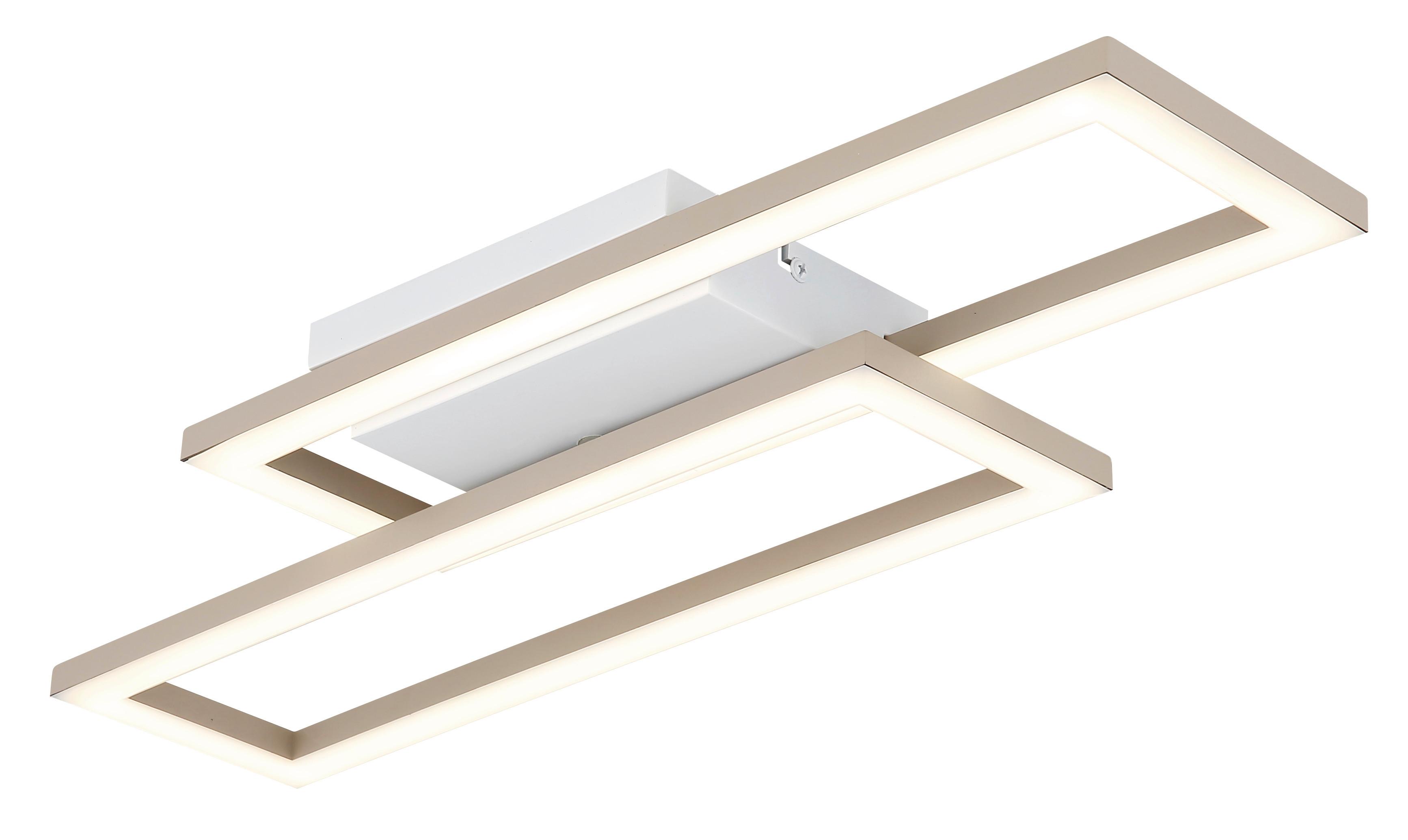 Led Stropna Svjetiljka Wilton - bijela/boje pijeska, Design, plastika (55/15,5/5,5cm) - Globo
