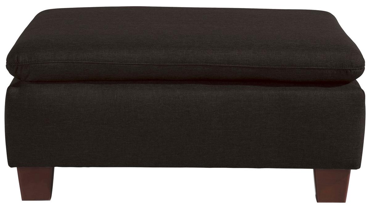 HOCKER AARON - Dunkelbraun/Nussbaumfarben, Design, Holz/Textil (90/60/43cm) - Max Winzer