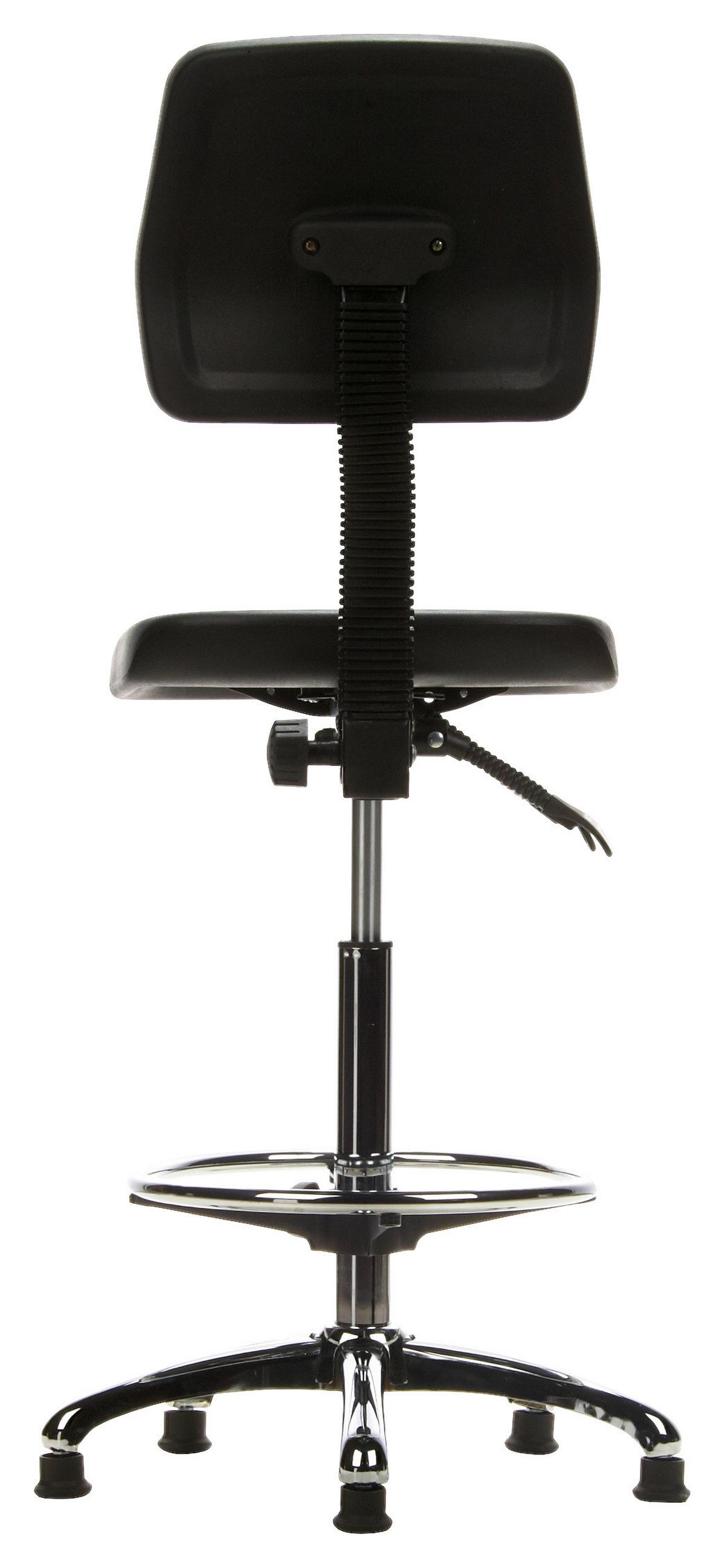 Bürohocker Top Work 11 Schwarz/Chromfarben - Chromfarben/Schwarz, MODERN, Kunststoff/Metall (42/129/40cm) - MID.YOU