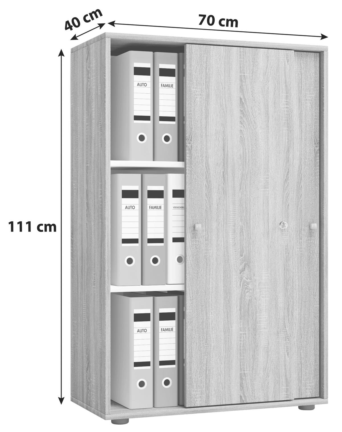 Pisarniška Omara Lona Xl, Hrast - hrast sonoma, Basics, leseni material (70/111/37cm) - MID.YOU
