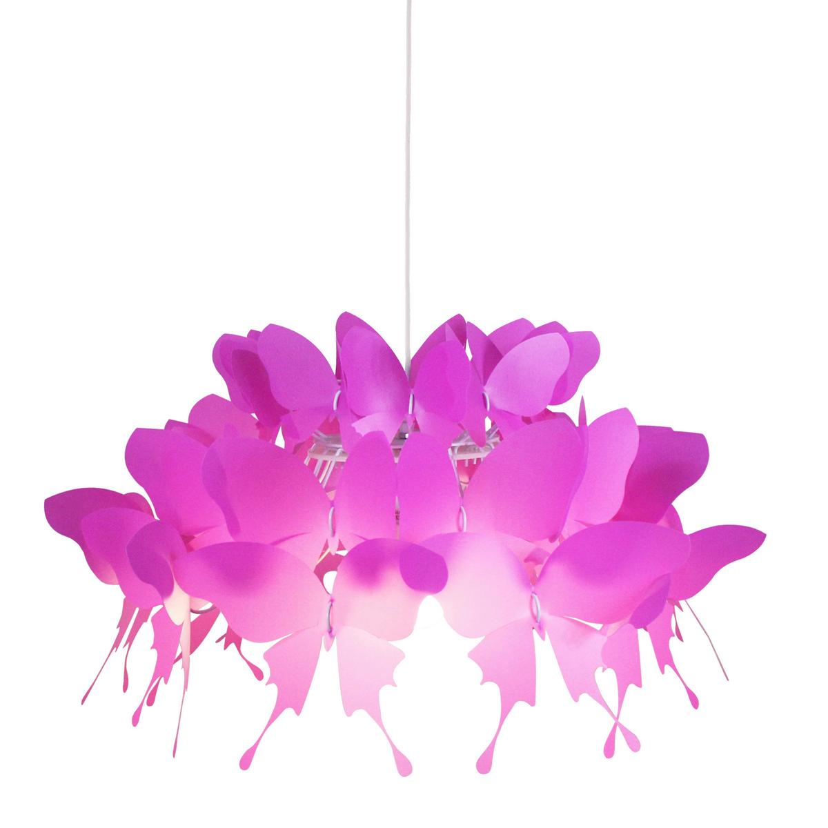 Kinderhängeleuchte Lp-3439/1p Farfalla - Pink, Trend, Kunststoff (50/50/115cm)